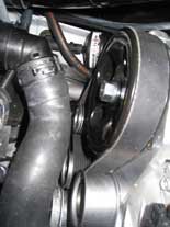Infiniti G37 Convertible power steering relocation area