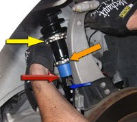 infiniti g37 strut brake line install