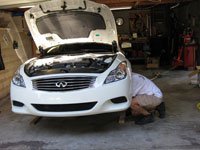 front of car on jack stands
