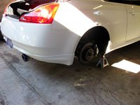 car on jack stands