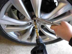 drill out wheel stud
